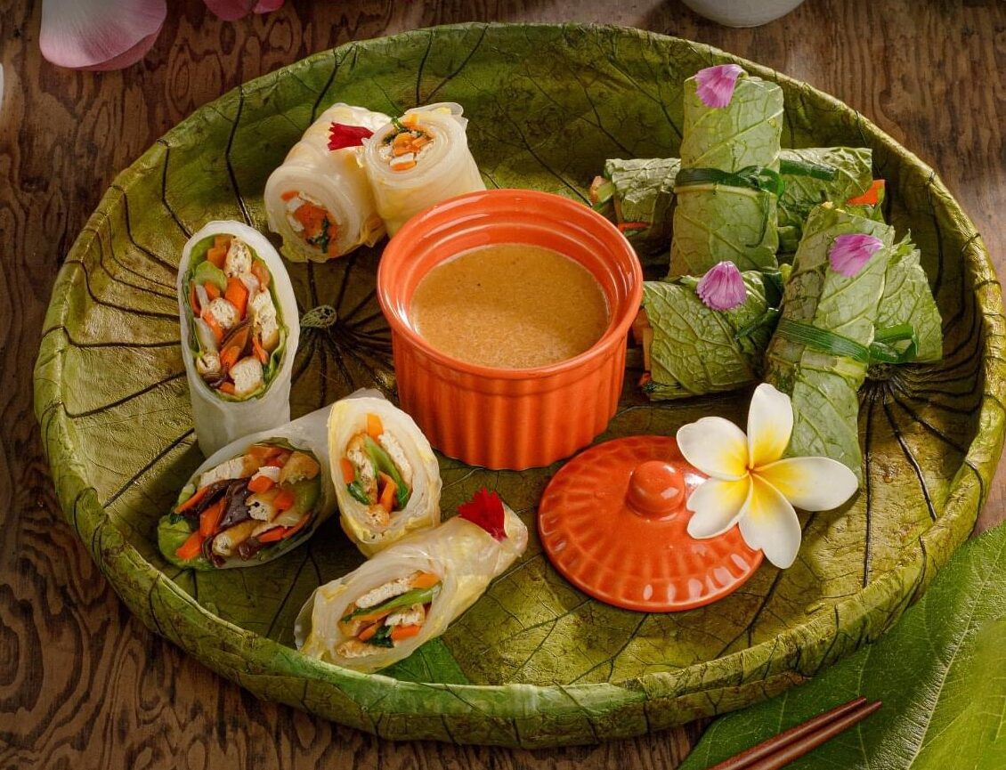 Các món ăn chay tại Tây Ninh được chế biến công phu.